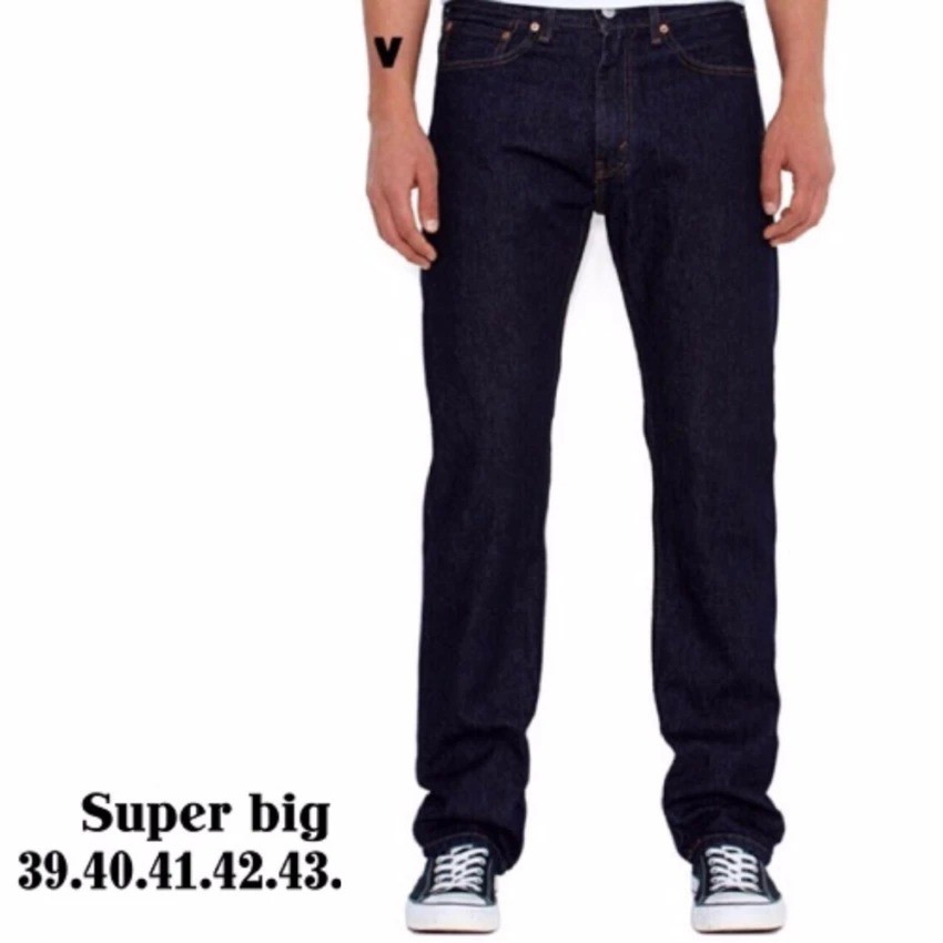  celana  panjang jeans  jumbo warna  biru  dongker  jeans  pria  