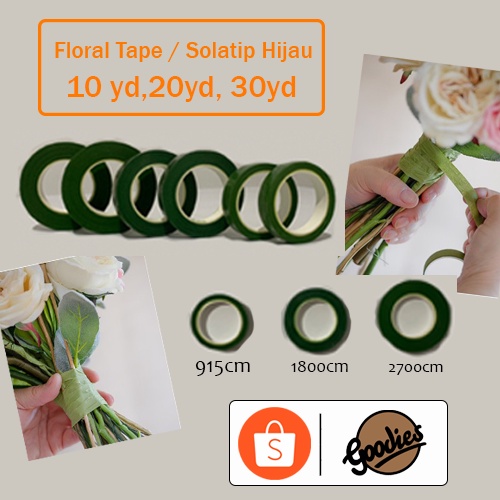 

Floral Tape Selotip Bunga Hijau Untuk Tangkai Bunga Daun 10 20 30 yard