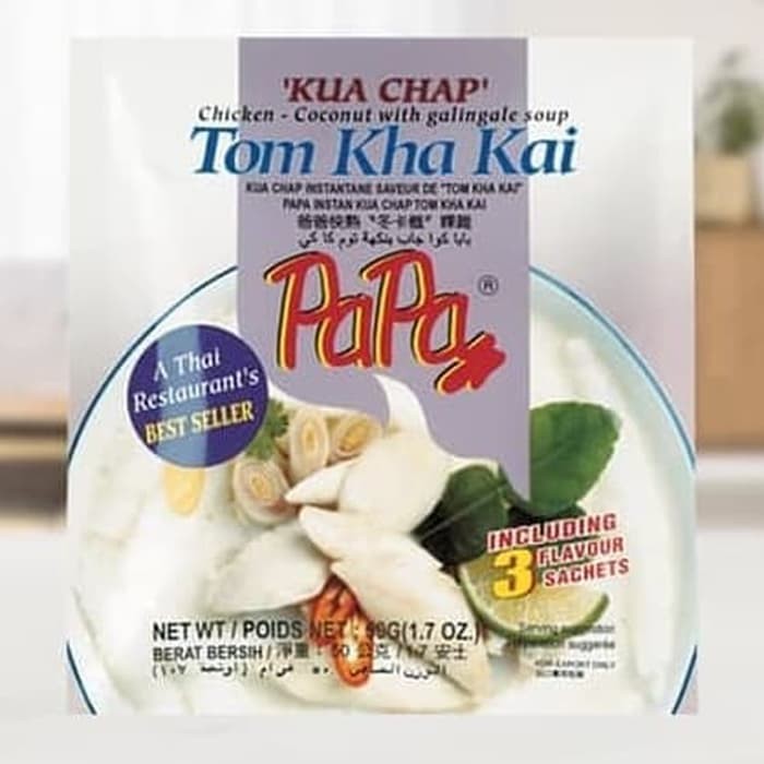 PAPA KuaChap Kua Chap Kua Cap TOM KHA KAI Instant 50gr Tom Kakai Asli Thailand