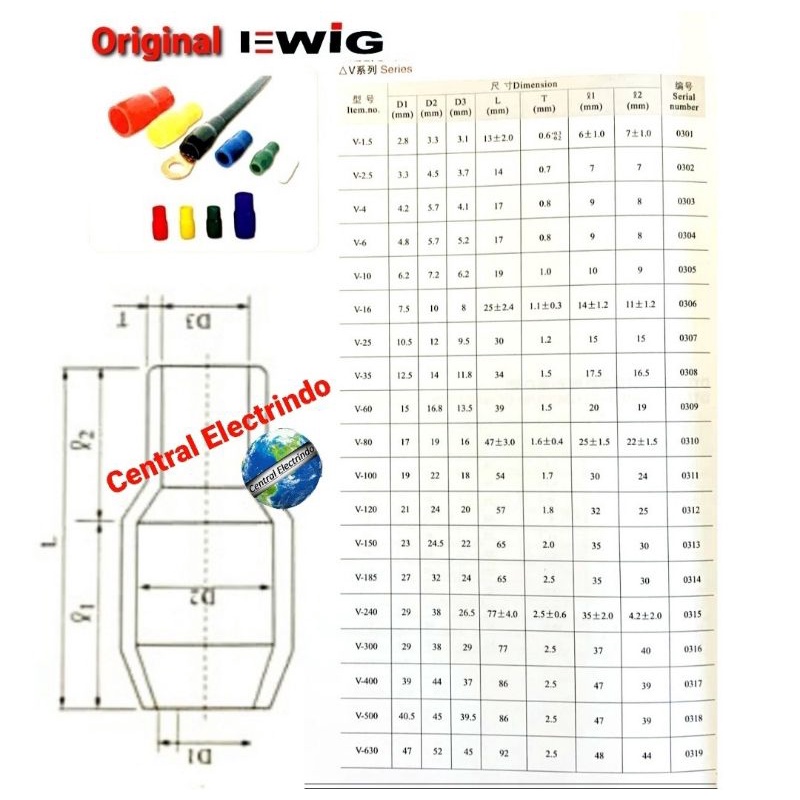 Vinyl Skun Kabel EWIG V-3.5 (1pak 100pcs).