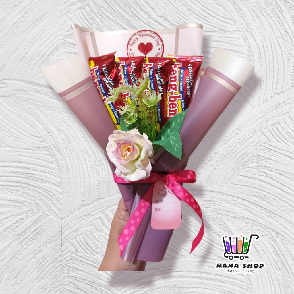 

Choco Beng Snack Bouquet Wisuda / Valentine / Buket Hampers Bunga Valentine Hadiah Ulang Tahun