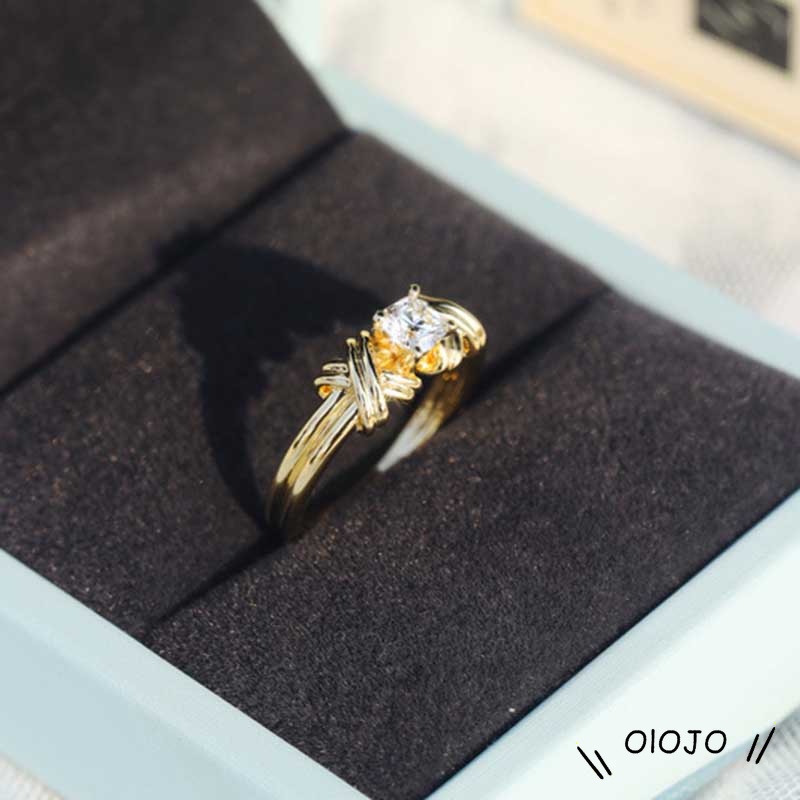 Baru Eropa Dan Amerika Retro Kristal Cincin Berlian Cincin Titanium Perhiasan Fashion - ol