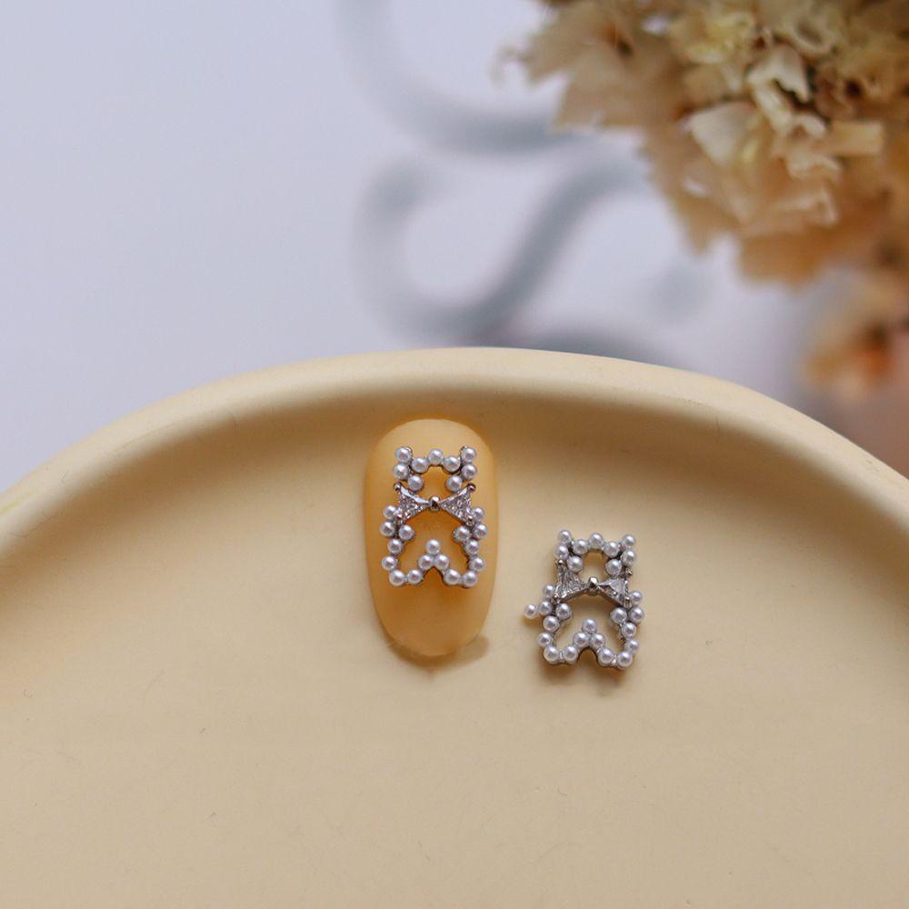 AUGUSTINA Agustin 3D Dekorasi Nail Art Cinta Hati Mewah Wanita Manicure Aksesori Salon Hiasan Kuku Nail Rhinestones