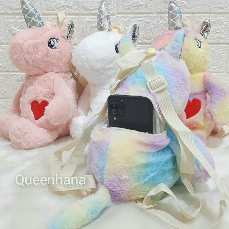 Tas Ransel Boneka  Unicorn Tas Ransel Anak Lucu