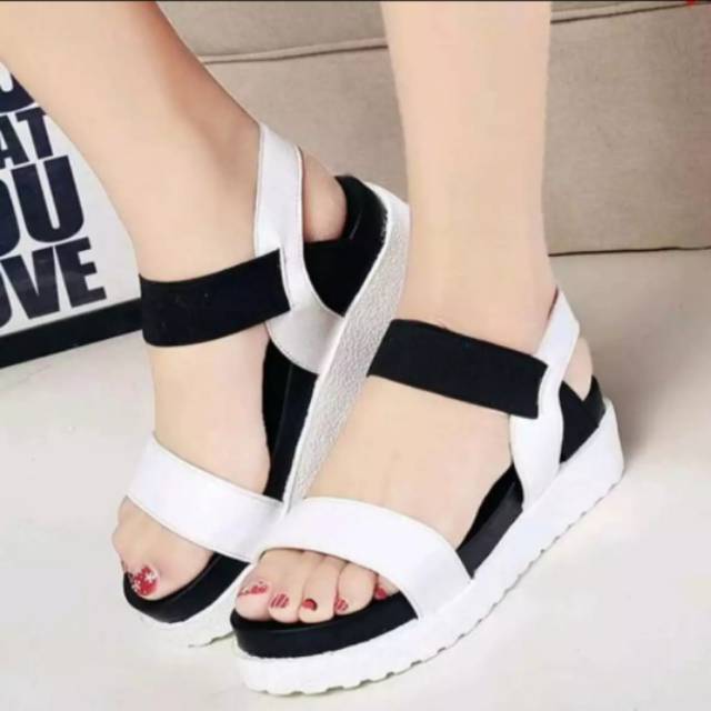 YUKI_MODE EL89 sandal docmart sandal wedges wanita korean strap