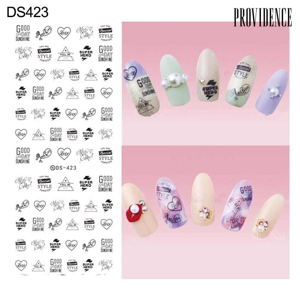 Providence Stiker Decal Transfer Air Motif Bunga / Kupu-Kupu / Kembang Api Untuk Dekorasi Nail Art / Manicure