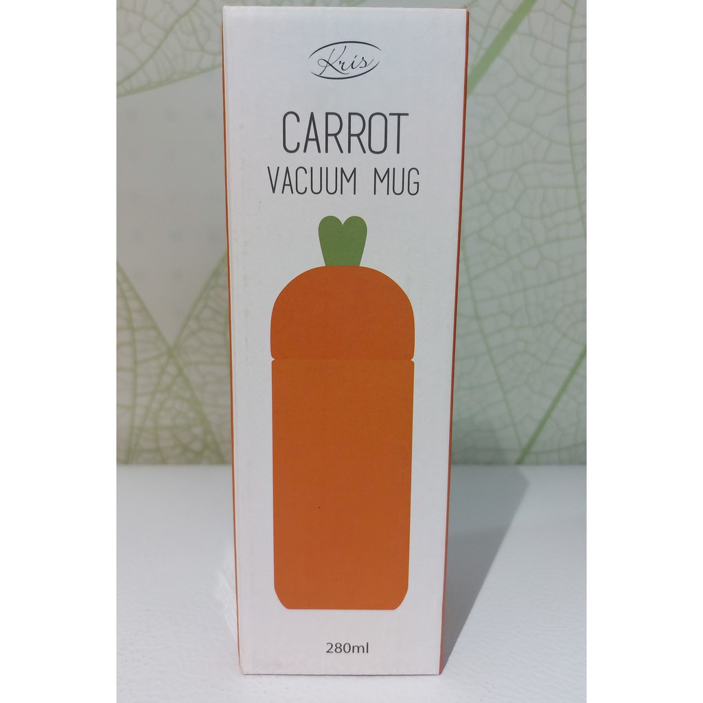 Bottle Vacuum Carrot / Botol Minum 280 Ml / Vacum Flask Pink &amp; White