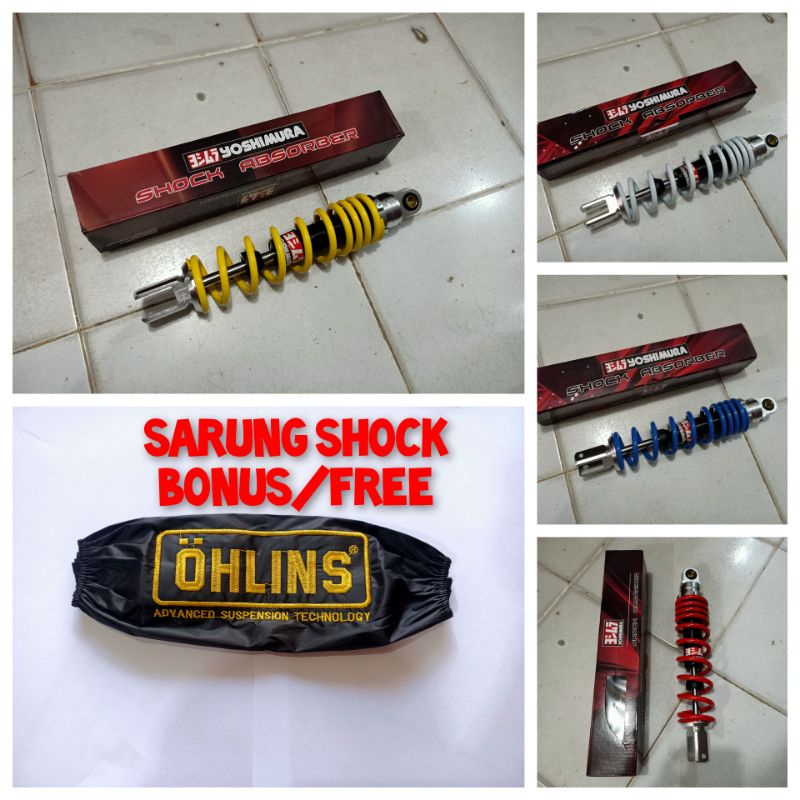 Shock belakang Yoshimura 330mm 300 mio xeon m3 vario 125/150 old new free sarung shock