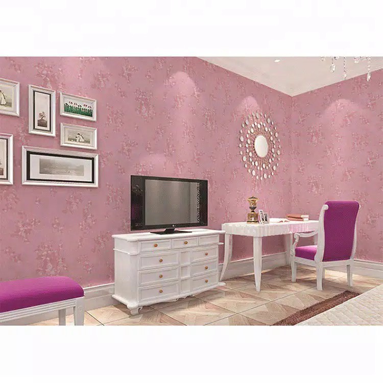 [ COD Bayar Di Tempat ] WALLPAPER STIKER DINDING MURAH Motif Emboss 3D Pink GH130-1