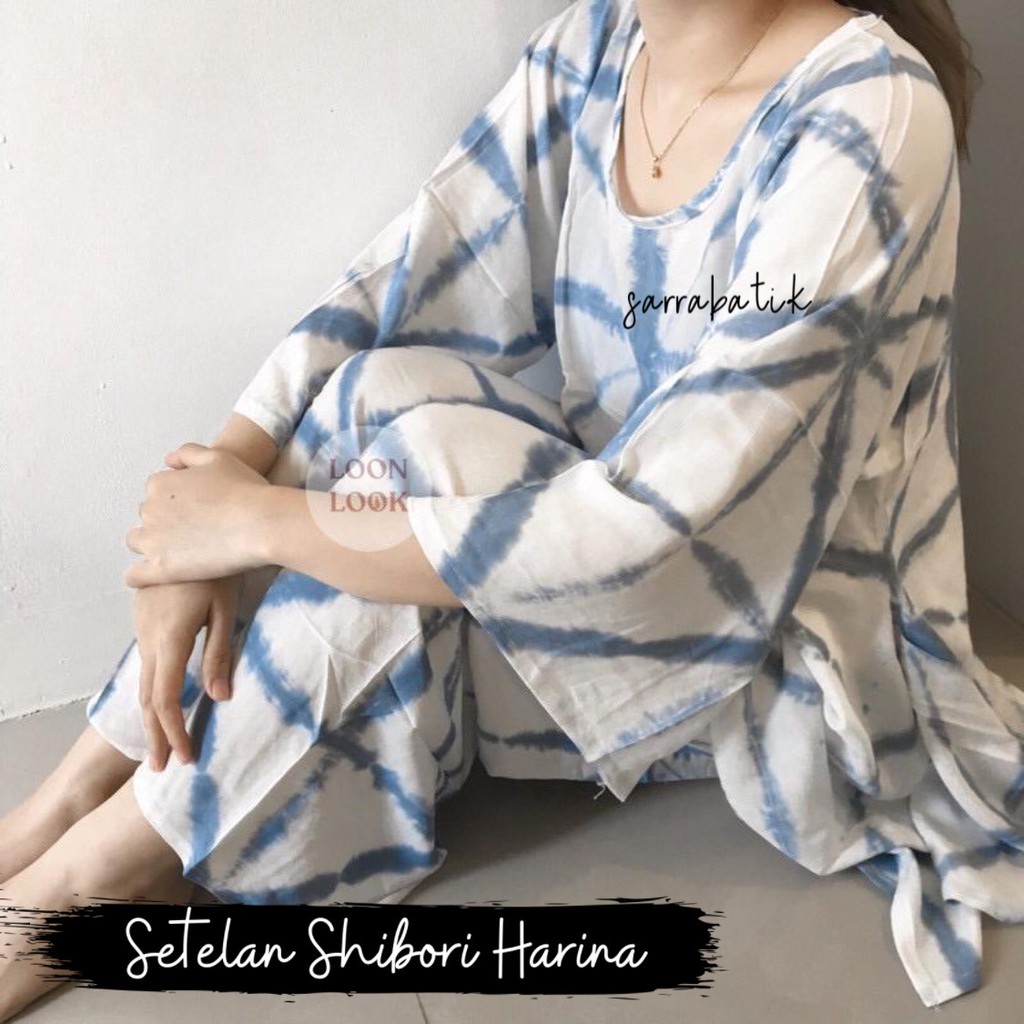 Setelan Shibori Terompet Harina Batik Tie Dye Rayon Daily Set Home Set Jumbo Muslim Casual Pesta