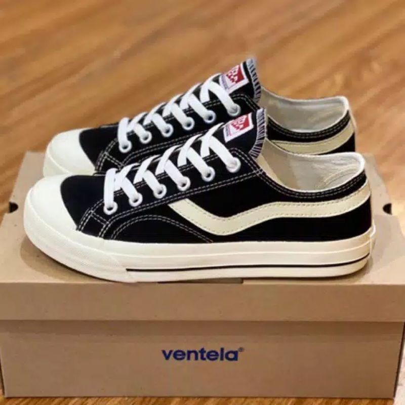 Sepatu Vantela Public Low Black Natural Original 100% Ventela