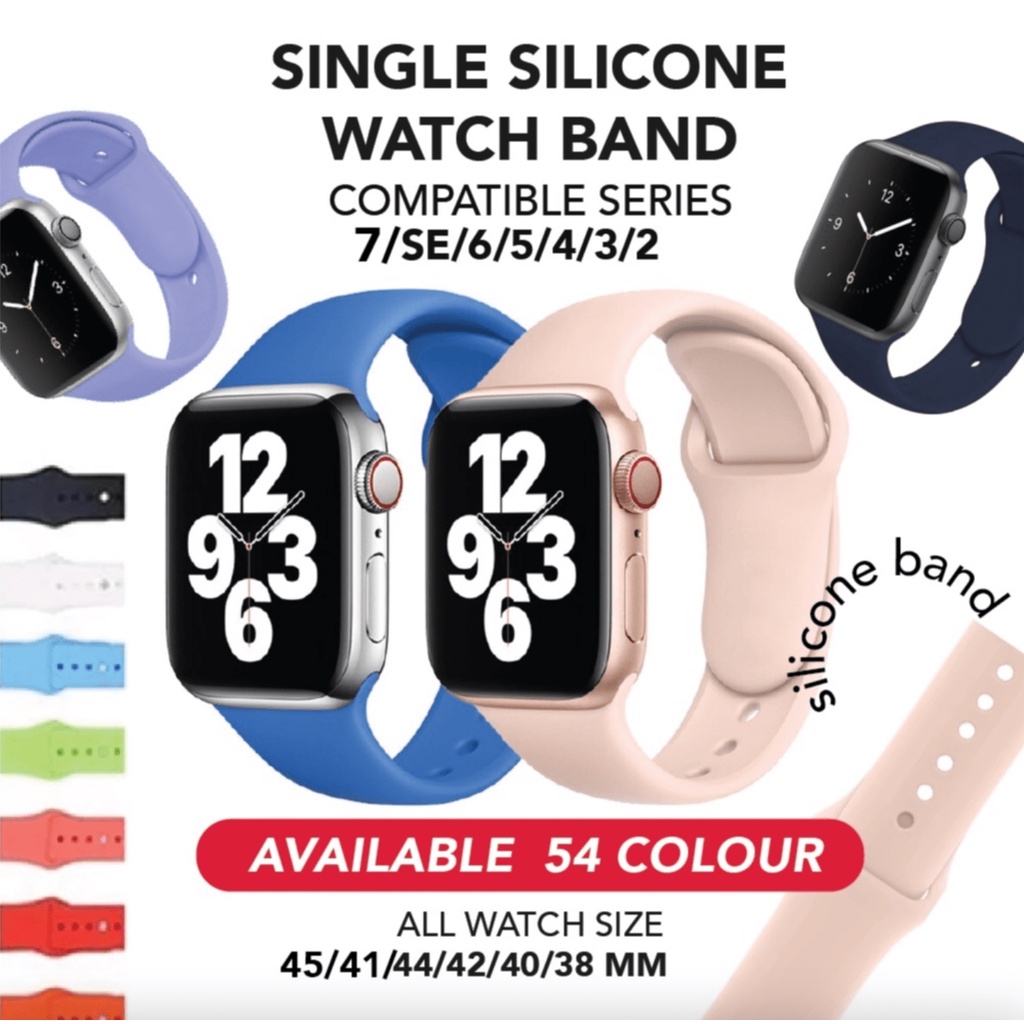 Strap untuk Apple Watch Tali Jam Tangan SPORT Band Single Silicon Premium iWatch series 1 2 3 4 5 6 