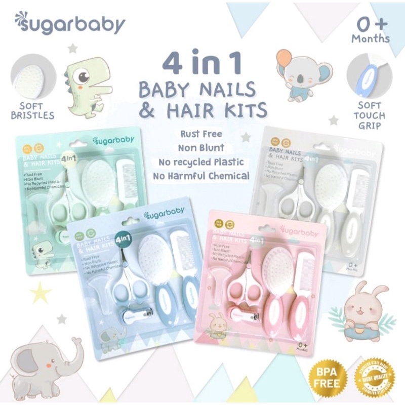 sugarbaby nail &amp; hair kits 4 in 1 /sugar baby sisir &amp; gunting kuku