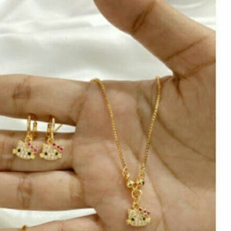 PERHIASAN ANAK SET ANAK KALUNG + ANTING XUPING KARAKTER ANAK