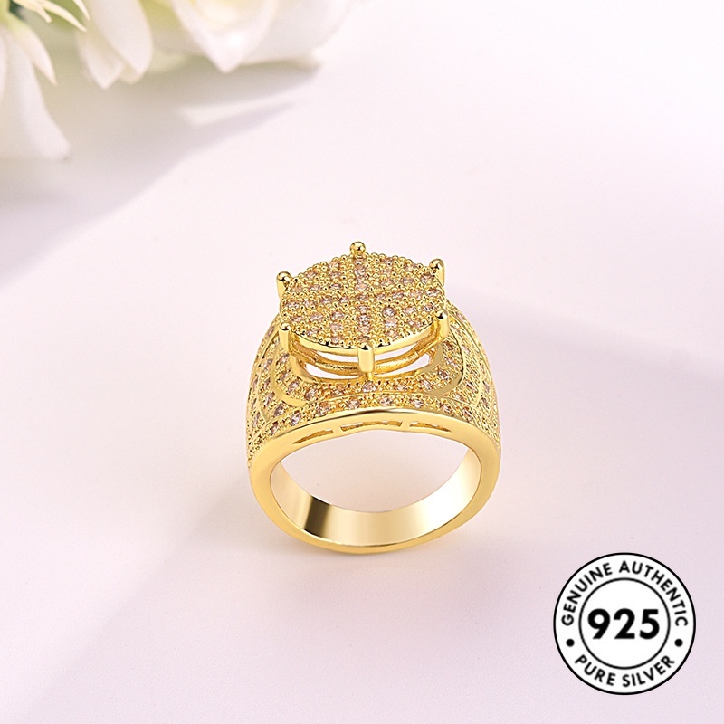 Cincin Berlian Bahan S925 Silver Plated