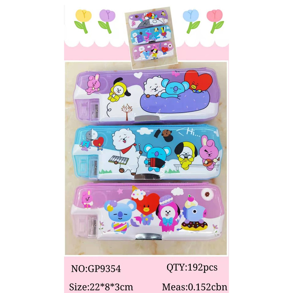 Tempat Pensil  Kotak Pensil Magnet Serutan BTS KT 1111-9354  (UK L BTS) / 208 (UK XL BTS)/ KARAKTER BOY GIRL FANCY A7-1 KT-75 9356 9801-2