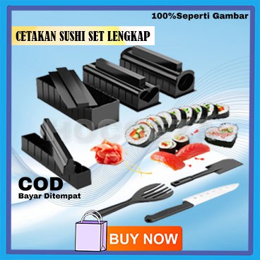 ALAT CETAK CETAKAN SUSHI LENGKAP SET SUSHI PROFESIONAL MAKER BERBAGAI BENTUK TAMBAHAN PISAU VA200