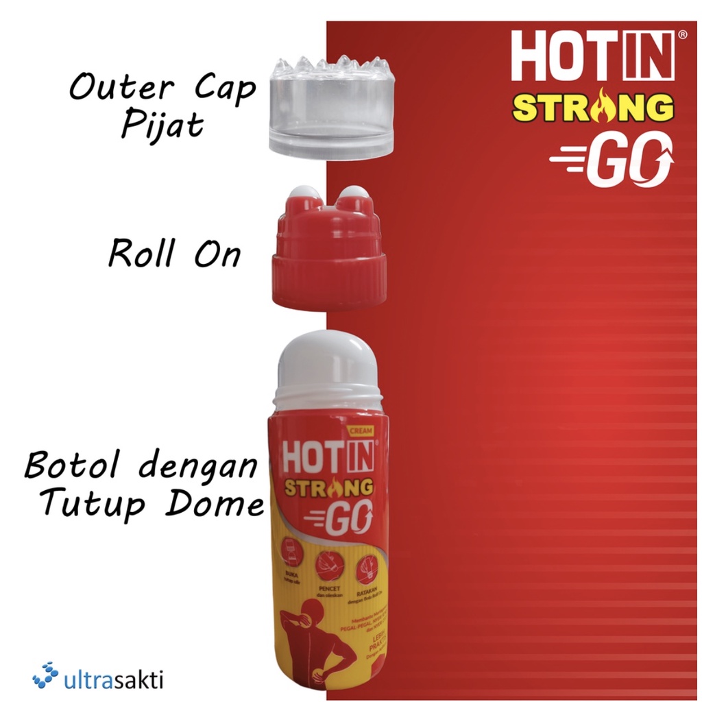 ASLI Hot In HOTIN GO Cream 100 Gram dengan Roll On dan Alat Pijat Strong Original VITAMIN KU