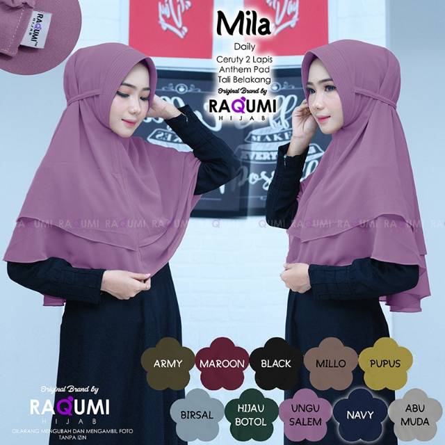 (TERBARU) MILA DAILY HIJAB INSTAN l JILBAB l  KHIMAR TERMURAH ORI By RAQUMI X MNV