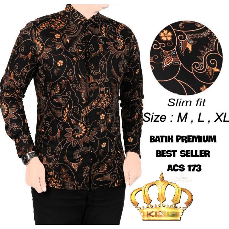 Baju Batik Pria Slimfit Modern Lengan Panjang D539 Shopee Indonesia