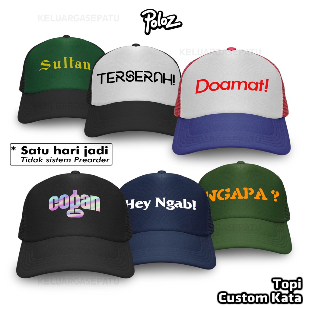 TOPI CUSTOM TOPI TULISAN TOPI CUSTOM SABLON MURAH TOPI CUSTOM LOGO GAMBAR TOPI CUSTOM TRUCKER JARING