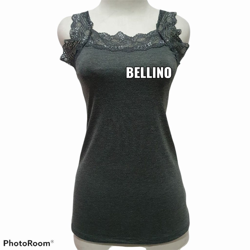 ITSHOPING - Tanktop Renda Wanita Harga Murah All Size Fit L-XL Tengtop Cewek Camisol Tali Renda TenkTop Renda-Abu tua Standar