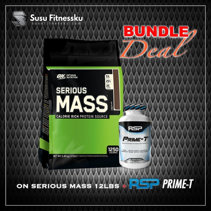 SUPLEMEN FITNESS ON Serious Mass Gainer 12 lbs Bundling RSP Prime T sp171