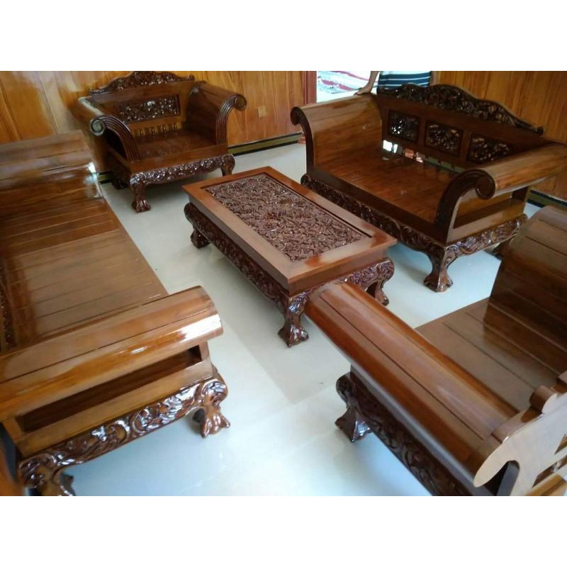 Kursi tamu jati ukiran madura kuku macan furniture jepara