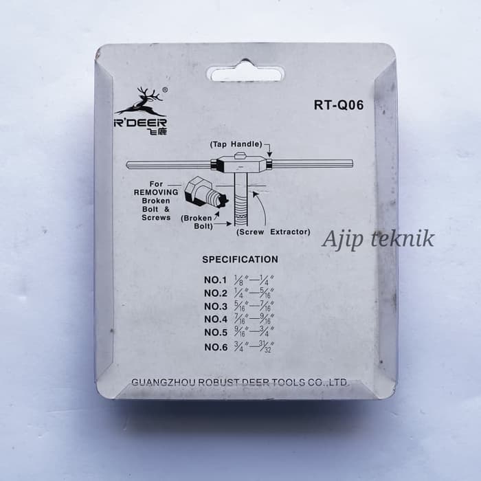 Tap Balik Set 6pcs (Screw Extractor)R-DEER