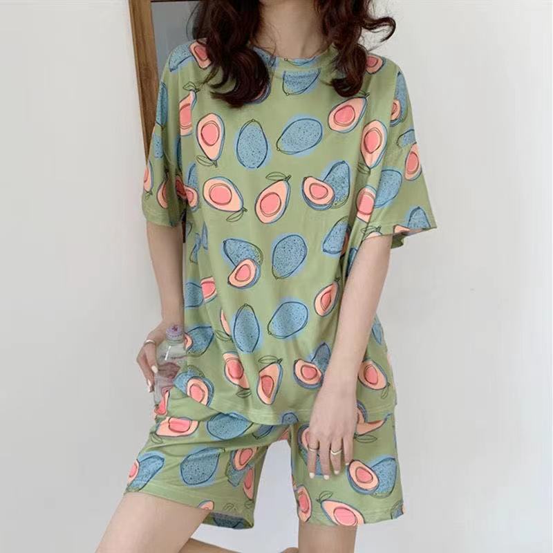 Pajamas Baju Tidur Wanita Piyama Lengan Pendek Import Motif Kartun Lucu BT01