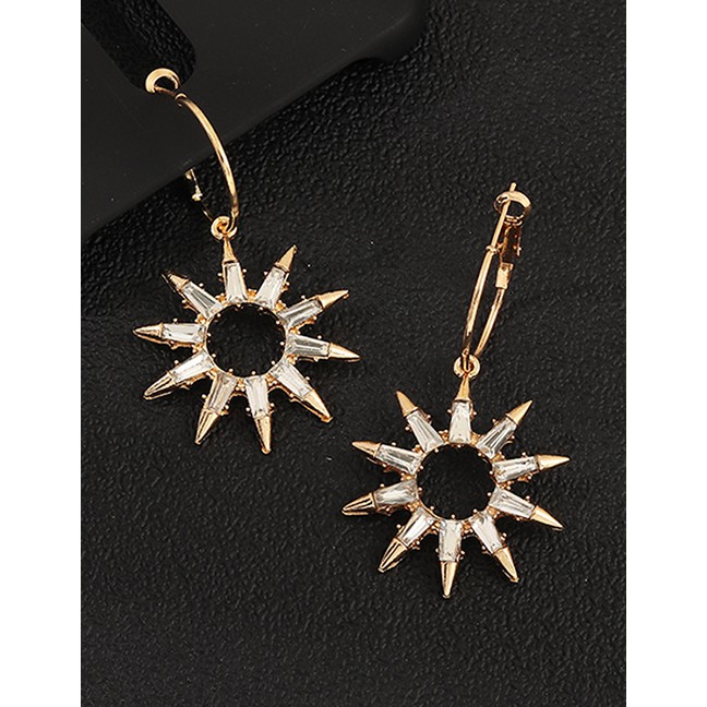 LRC Anting Tusuk Fashion Gold Artificial Crystal Ray Earrings D41497