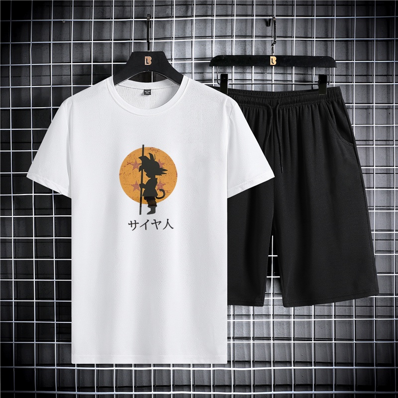 SET Pria = 1 Kaos + 1 Celana Pendek / kaos distro pria murah  keren jepang / celana kulot pria pendek chino