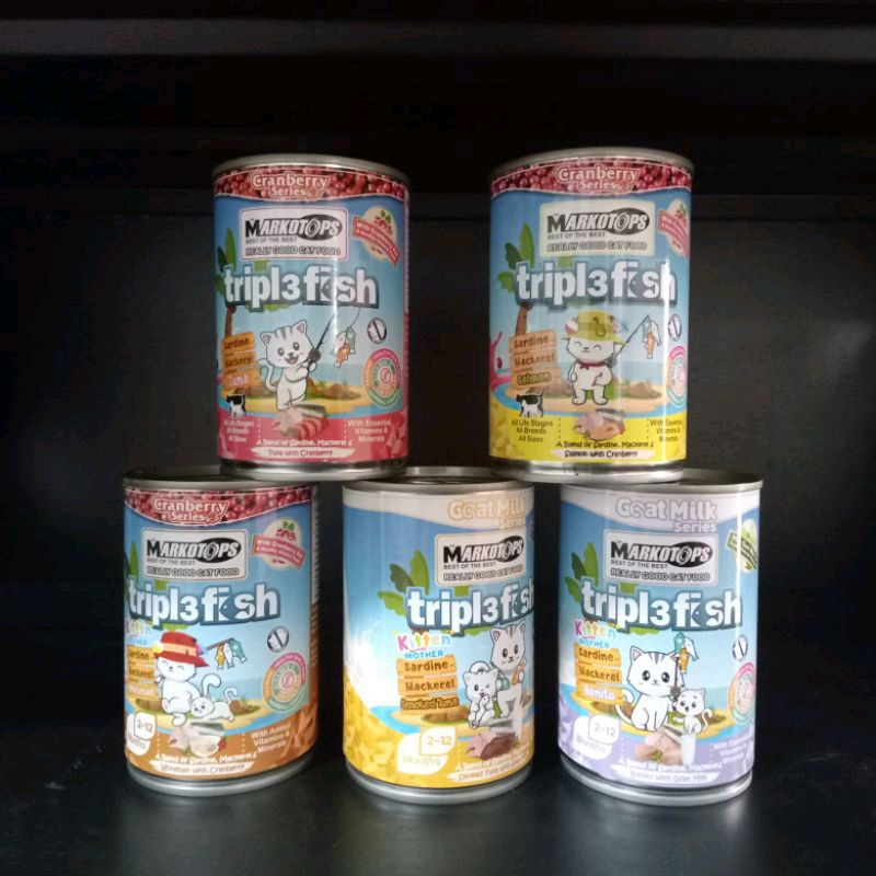 Makanan kucing Markotops kaleng triplefish 400gr all varian makanan kucing Markotops wet cat food