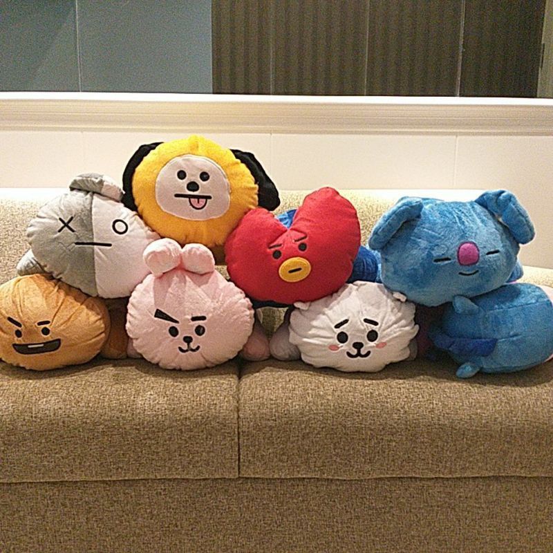 Bantal Boneka BT21 BTS model Tidur ukuran Jumbo 50cm
