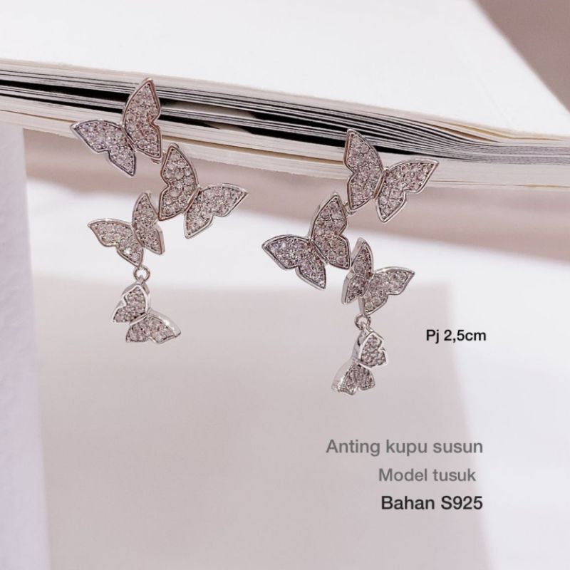 Anting Silver925 Perak Mata Kilau anting silver Anti Karat anti alergi berlian kilap AN040