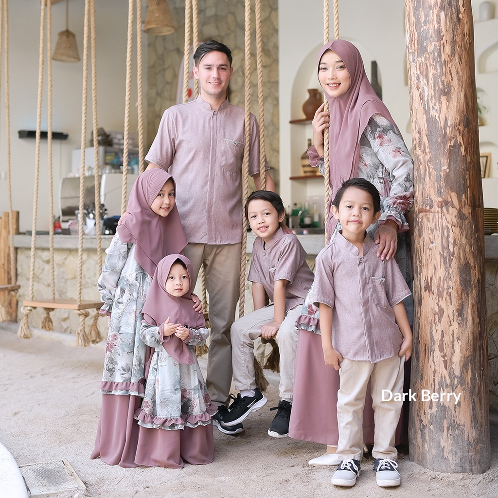 SAJEEDA - QIANA SERIES - DARK BERRY - Sarimbit Keluarga Muslim