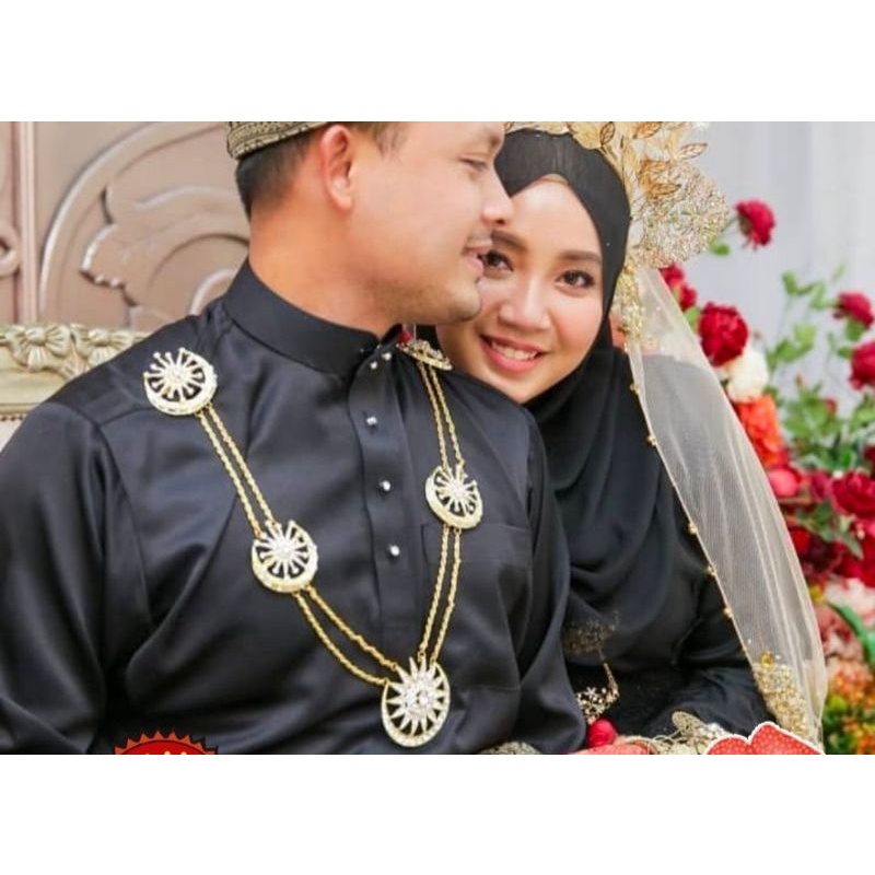 Kalung Pengantin Pria Melayu | Kalung Bulan Bintang | Kalung Penganten Melayu Premium