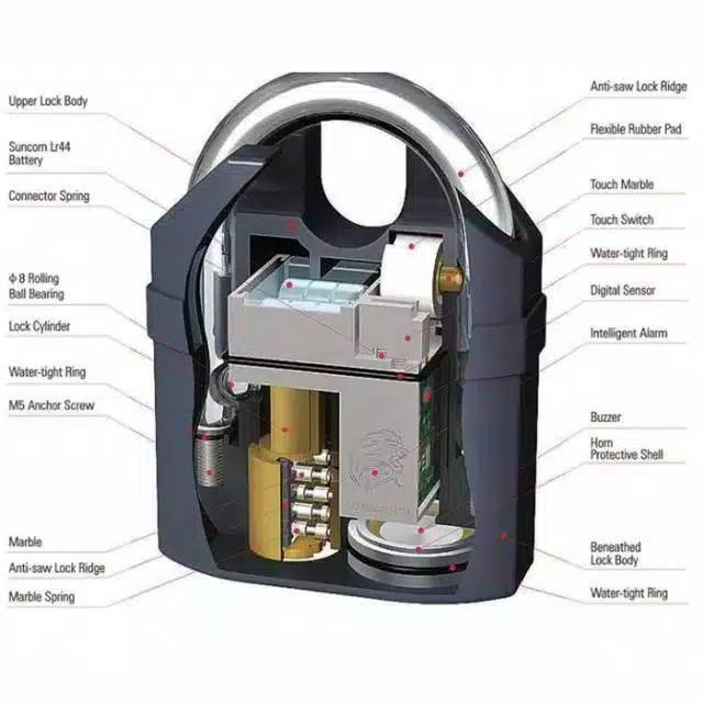 Gembok Alarm untuk Motor dan Rumah / Kunci CakramTerlaris.