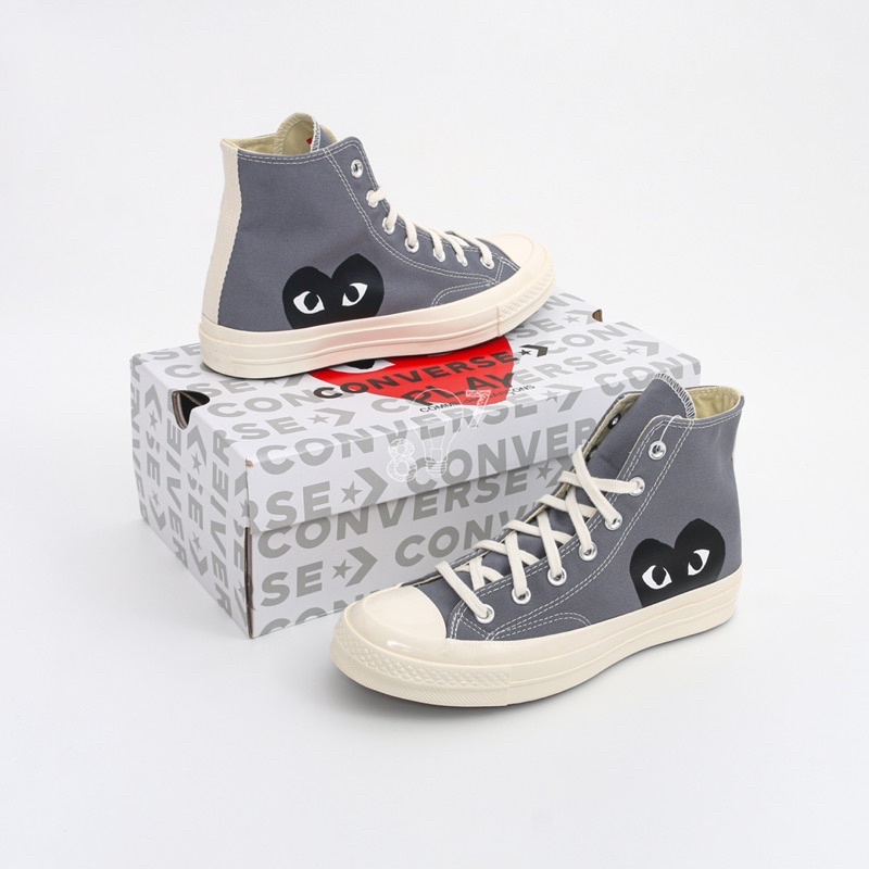 gray comme des garcons converse