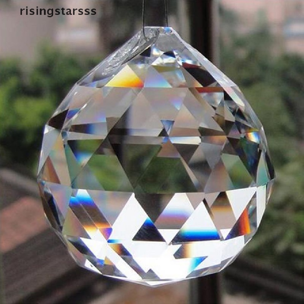 Rsid Span-new 30mm/40mm Gantung Bening Kristal Pencahayaan Bola Prisma DIY Tirai Lampu Gantungdekorasi