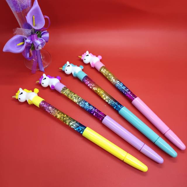 

Pulpen gel glitter motif karakter unicorn pulpen lucu pulpen animal pulpen unik ballpoint pens