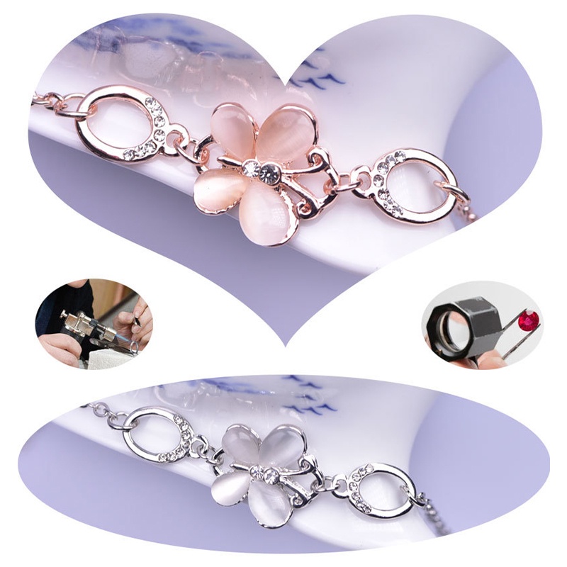 1 Pcs Korean Gelang Titanium Wanita Anti Karat Selamanya Kupu Berlian Bracelet