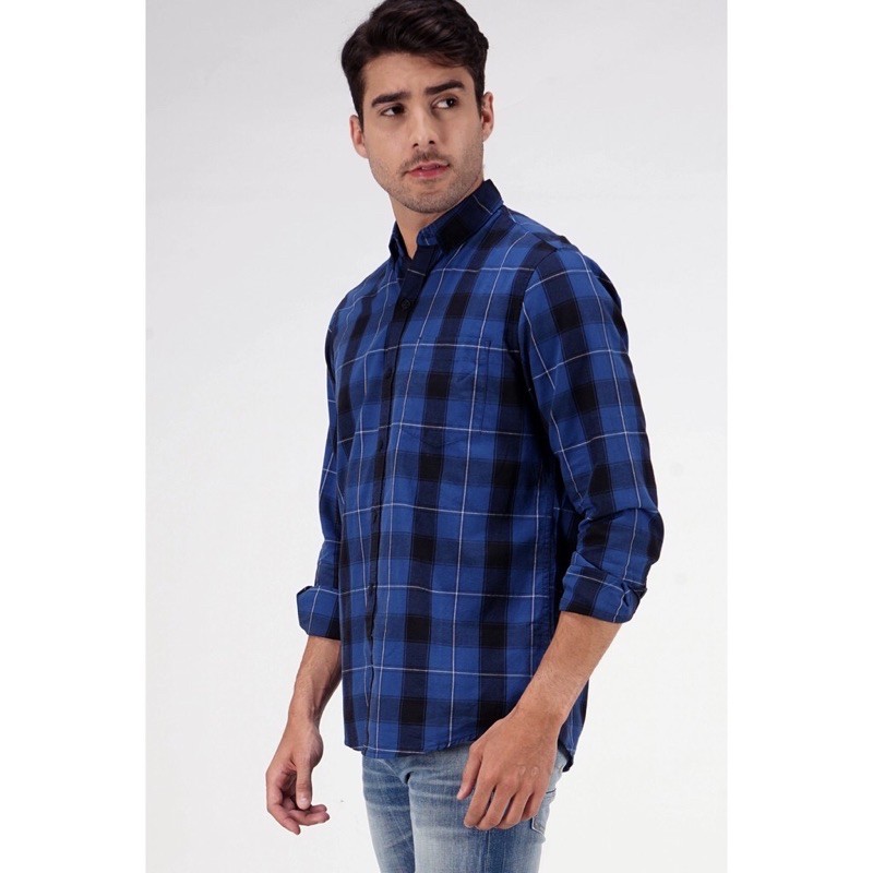 Bombboogie Kemeja Panjang Pria Navy
