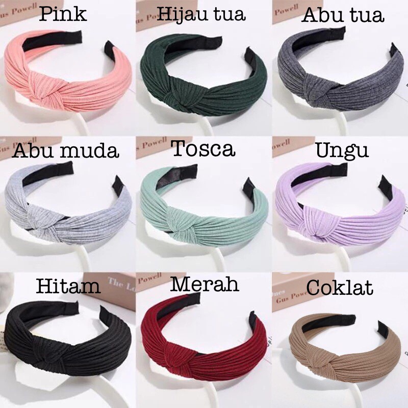 BOSJKT0019 Bando Korea Polos Polkadot Bandana Korea Aksesoris Rambut Wanita