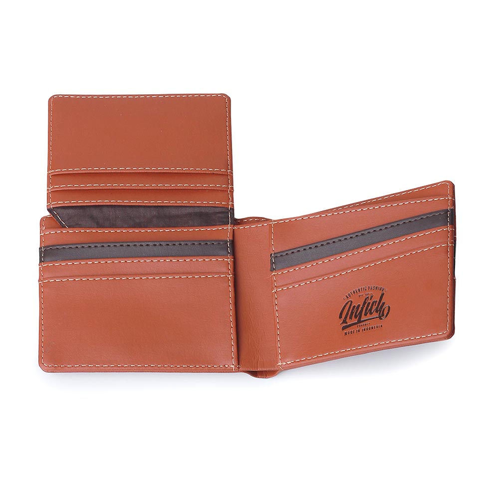 Dompet Lipat Pria Distro Keren Wallet Slim Simpel Distro Original Warna Cokelat