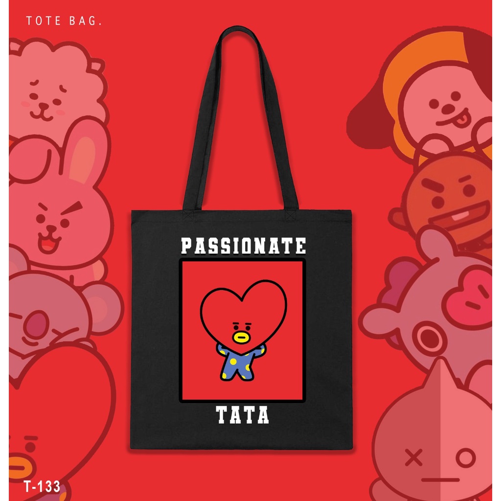 TOTE BAG WANITA / BT21 / TAS LES / TAS SANTAI / TAS KULIAH / GAMBAR TAHAN LAMA / KOREAN / REAL PICTURE / TERMURAH