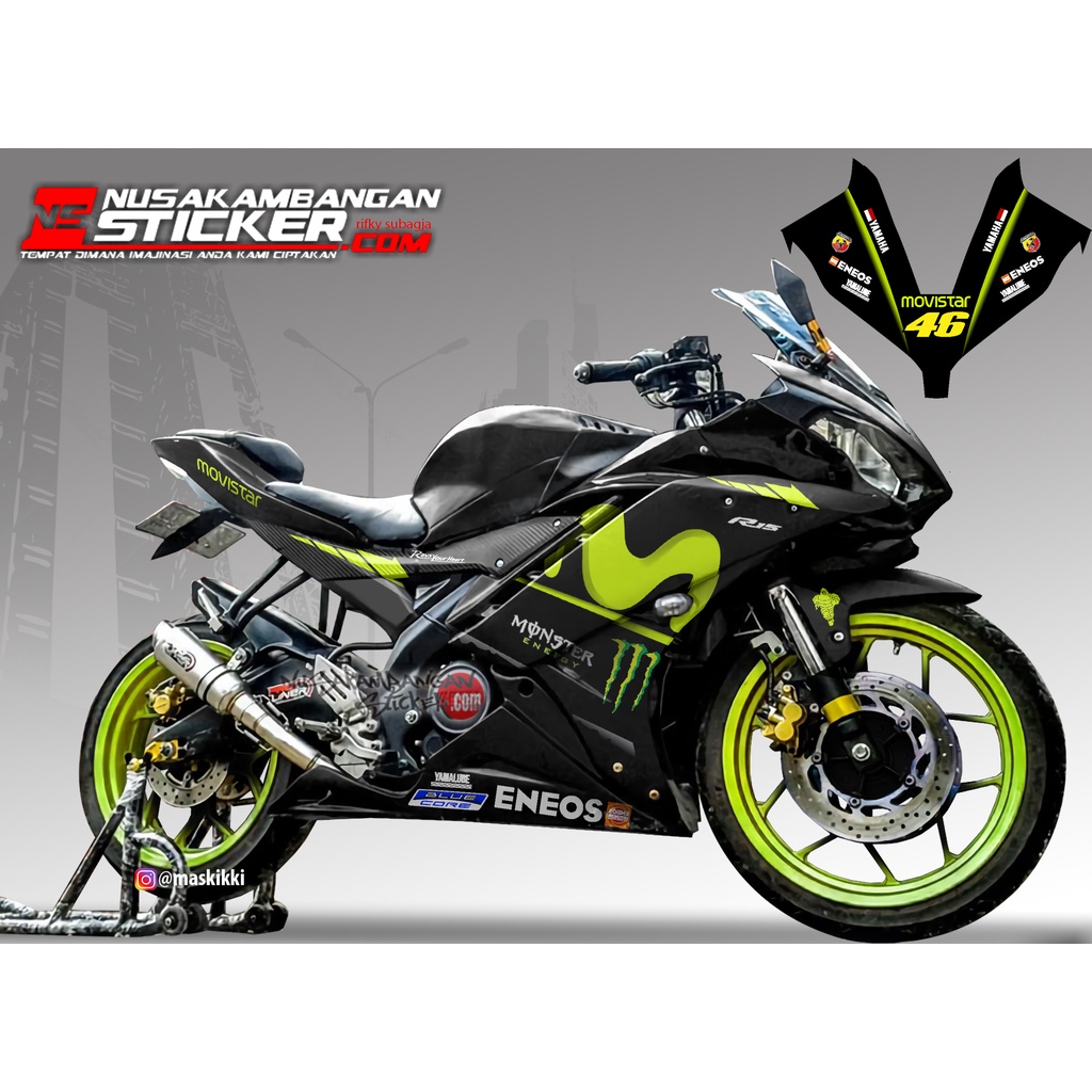 Stiker R15 V2 Livery Motogp 2018 Hitam Kuning
