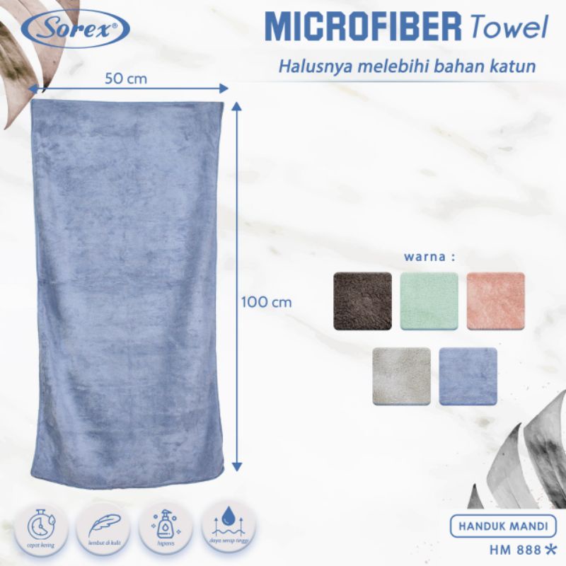 Sorex Handuk Mandi Microfiber Towel Daya Serap Tinggi HM888