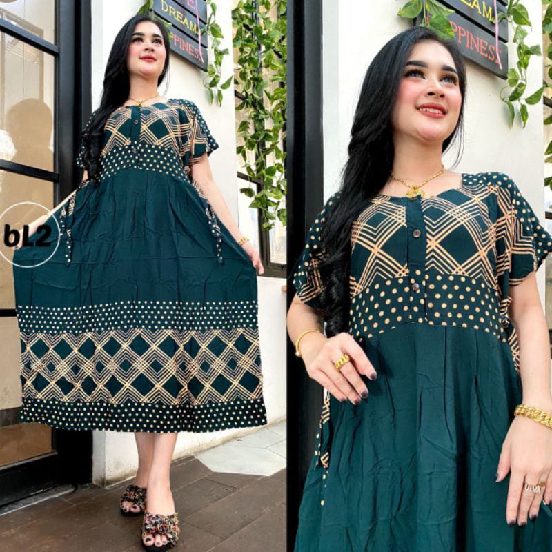 DRESS VIRAL DASTER CIBI SEKDRESS BAHAN RAYON KANCING DEPAN