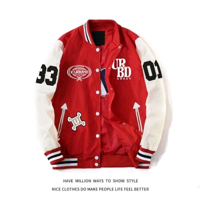 OX Urband Absolute Jaket Versity Waterproof Baseball Bordir Pria Wanita